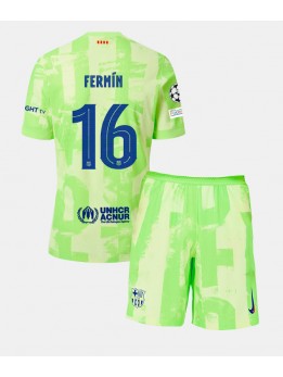 Barcelona Fermin Lopez #16 Replika Tredje Kläder Barn 2024-25 Kortärmad (+ byxor)